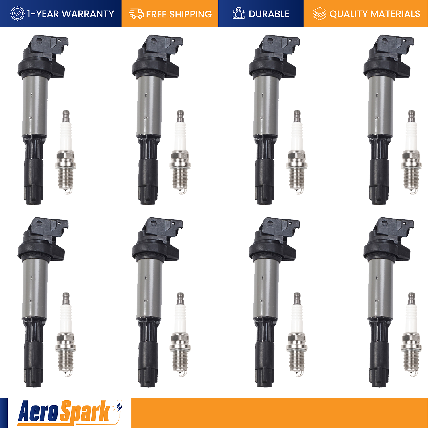 Ignition Coil & Platinum Spark Plug for BMW 750i 750Li 650i 550i X5 4